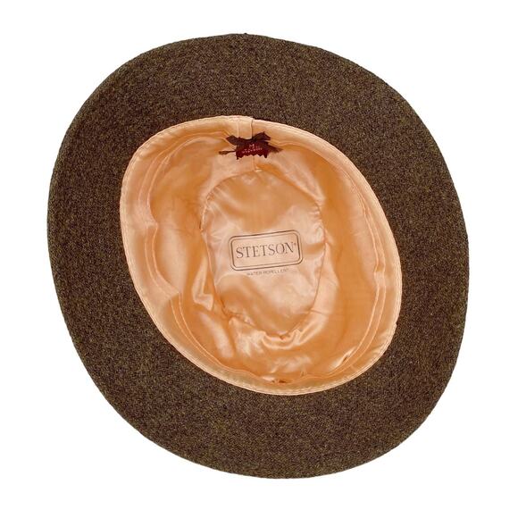 Vintage Stetson Fedora Water Repellent Brown Wool M 7-7.5 - Picture 4 of 12